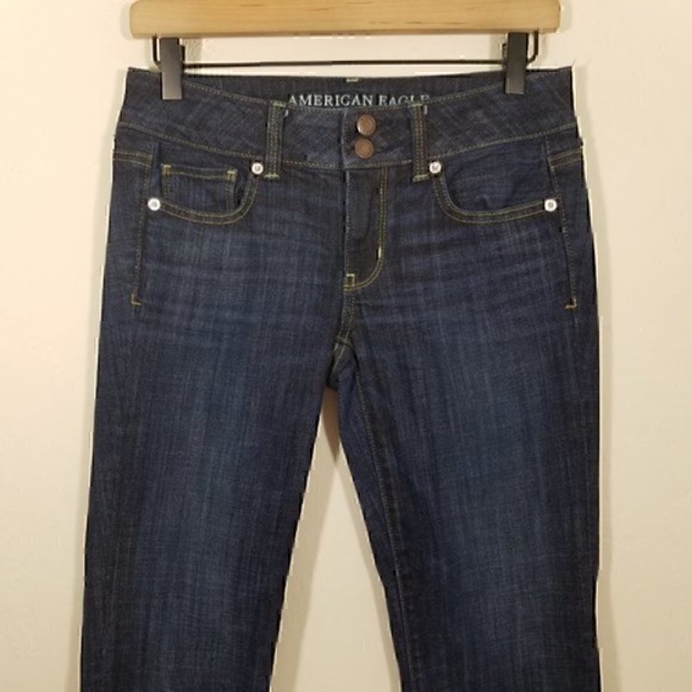 American Eagle Artist Crop Stretch Jeans Size 2 - Picture 2 of 7